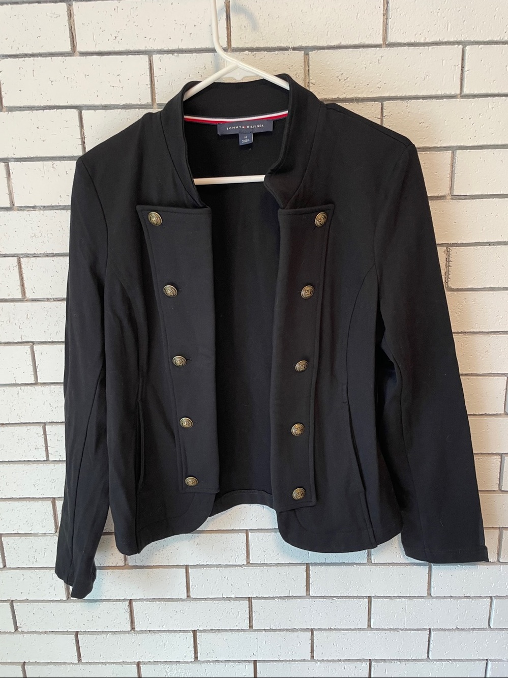 Tommy Hilfiger Black Double-Breasted Military Jacket